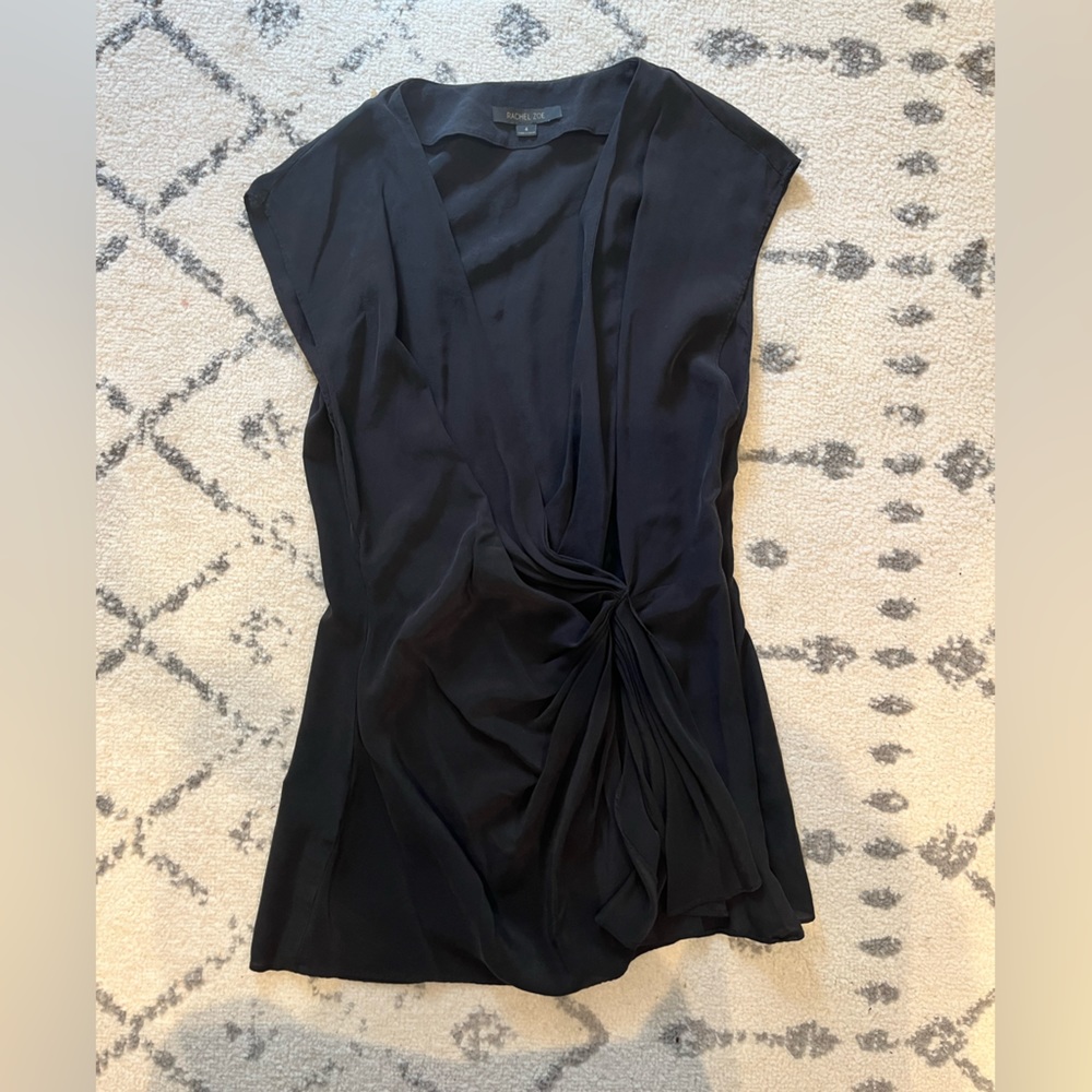 NWOT Rachel Zoe organza deep V blouse